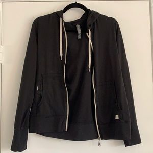 Vuori Black Hoodie with Cream Accents